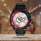 Kansas City Chiefs Black Stainless Steel Watch - Hoatt12947 Gift Box Included