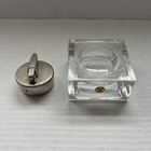Vtg Crystal Glass Table Lighter Paperweight Peill Germany Tobacciana Cigar Smoke