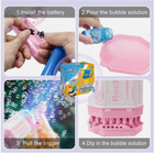 Automatic Bubble Maker Gun 69 Hole Bubble Machine Gun With Colorful Lights Blue