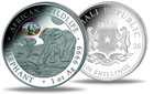 Somalia 100 Shilling Elephant Ana African Wildlife 1 Oz Silver 