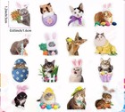 40 Pcs  1x1 2    Adorable Cats In Easter Costumes Stickers 16 Designs