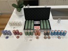 Welcome Las Vegas Poker Chips Mix Set   Silver Carrying Case 770 Pcs  cards Read