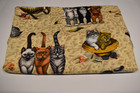 3 Piece Cotton Fabric Lot Tabby Tan Cats Beach Bum Sand Beige Joann 3 Yards  