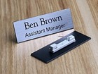 Custom Engraved 1x3 Name Tag   Employee Id Badge With Pin Or Magnetic Backing