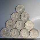 Silver Washington Quarters Lot Of 10  1940   s-1964 90  Silver