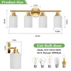 24  4 Lights Led Gold Vanity Light For Bathroom Mirror Wall Lamp Modern Fixture