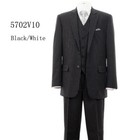 New Men s 3 Piece W  Vest Classic Luxurious Wool Feel Suits 2-button Pinstriped