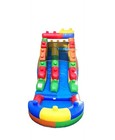 Crossover Inflatable Water Slide 15 Ft Building Block Kids With Pool Blower