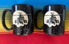 Rare Vintage Boeing Black Marble Graphics Coffee Mug 12oz  Usa Made Set Of 2 Two
