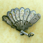 Antique European 800 Silver Mechanical Opening Fan Charm Pendant Flaws Engraved