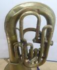 Antique Brass Baritone Horn Musical Instrument   