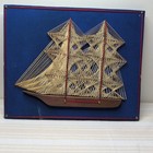 Vintage Mid Century Modern Copper Wire Nail String Art Loving Couple Mcm