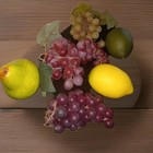 Artificial Fruit Lifelike Fake Grapes Pear Lime Lemon Faux Decor Fall Autumn