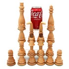 Oversize Mcm Chess Set Carved Wood Complete 32 Pc 5 75  High No Board Ex Cond