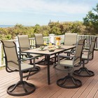 Patio Dining Table Set Of 7 Outdoor Furniture Swivel Chairs Lawn Garden Yard