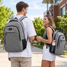 Matein Travel Laptop Backpack  15 6 Inch College School Computer Bag  Grey   Sli