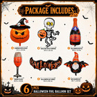 6pcs Halloween Foil Balloon Set For Silly Spooky Party trick Or Treat Decor