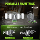 10000lm Led Work Light 4-panel Foldable For Milwaukee 18v Auto Repair