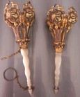 Pair Antique Victorian Tussie Mussie Posy Holders Gilt Mop Handles 19th C