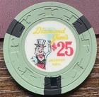 Diamond Jims Casino  25 Poker Chip Jackpot Nevada 1960 1st Issue Wow Nice 
