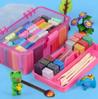 62 Color Polymer Clay Kit W  Tools   Storage Box     Oven Bake Diy Craft Set