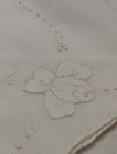 Vintage Embroidered Handkerchief Hanky Initialed E Monogram Hand Rolled Hem