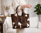 Cowhide Tote Bag  Hair On Hide Purse Western Leather Handbag Boho Cowgirl Purse