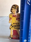 Rare Stop School Zone Coca Cola 4 5  Wooden Girl Cutout With Coke Bottles  f81