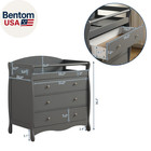 Changing Table Dresser Baby Diaper Changing Station Infant Nursing Table With 3 