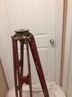Antique Surveyors Wooden Tripod - Red