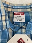  new  Wrangler Boys Blue Plaid Button Up Short Sleeve Shirt 24 Months Nwt
