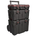 Heavy Duty Storage Organizer Box 3 Piece Modular Rolling Toolbox System Black Us