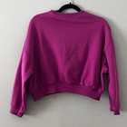 Nike Cropped Crewneck Sweatshirt Girl   s Large Magenta Fleece Logo Athletic Soft
