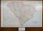 Vintage 1901 South Carolina Map 22 x14  Old Antique Original Columbia Georgetown