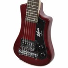 Hofner Hct-sh-br Shorty Travel Electric Guitar Burguandy With Gig Bag New