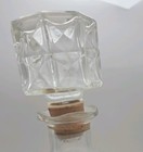 Vtg Cut Glass Decanter Liquor Wine Bottle Diamond Pattern 11 5  Elegant Mcm
