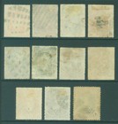 Brazil 1878 Dom Pedro Rouletted Abnc Print Sc  68-77 78 Used Vf Set W  Mute Pmks