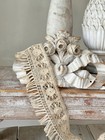 40x3 5 Antique French Lace Trim C1900 Handmade Bobbin Lace With Fringe Edge