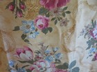 Discontinued Roses   Scrolls Cotton Barkcloth Pattern Off The Bolt Fabric