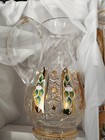 Czech Bohemia Crystal Cut Glass - Wine  Water  Bier  Set 6 1 Gold   Enamel