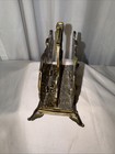 Antique Bronze Gilt Cast Iron Letter Rack W  Dragons c1880 Victorian