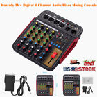 4 Channel Audio Mixer Bt Usb Mixing Console 3-band Eq For Karaoke Live Podcast