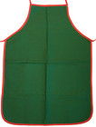 Vintage Green Red Piping Bib Apron Made In Usa Winter Holiday Christmas 