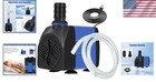 Versatile 480 Gph Submersible Pump With 5 Ft Tubing For Fish Tanks   Fountains