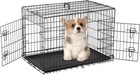 Dog Crate For Medium Dogs 30 Inch Folding Metal Wirepet Cage Double Door W di   
