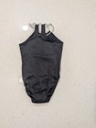 Olympic Gk Elite Large Gymnastics Dance Leotard Aly Raisman Black Silver Glitter