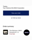      ready To Ship Orders   The Odyssey 70mm Rare Imax Film Strip New Filmstrip  1