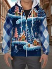 Mens Printed Hoodie With Zipper Outerwear