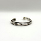 Vintage Mexico Signed 925 Sterling Silver Rope Cuff Bracelet Adjustable 29 5g