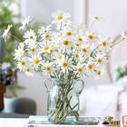 10 Bunches White Silk Daisy Artificial Flowers For Home Decor  Wedding   Party